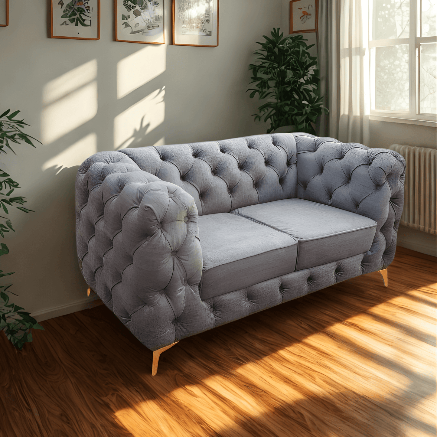 luxury Chesterfield 2-seater sofa- Comfy Creations